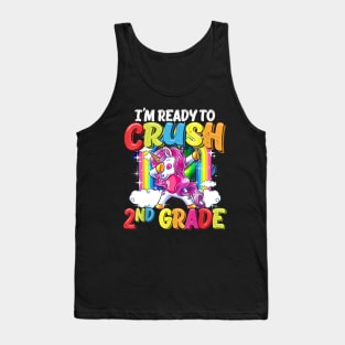 2nd Grade Dabbing Unicorn Back To School Girls Tank Top